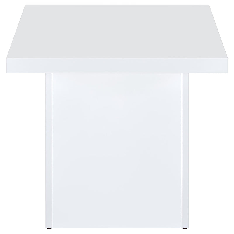 Devar 2-piece Square Coffee End Table Set White High Gloss