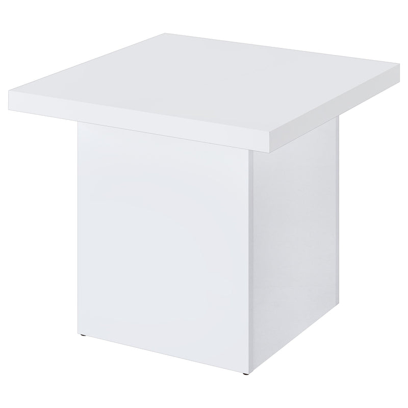 Devar 3-piece Square Coffee End Table Set White High Gloss