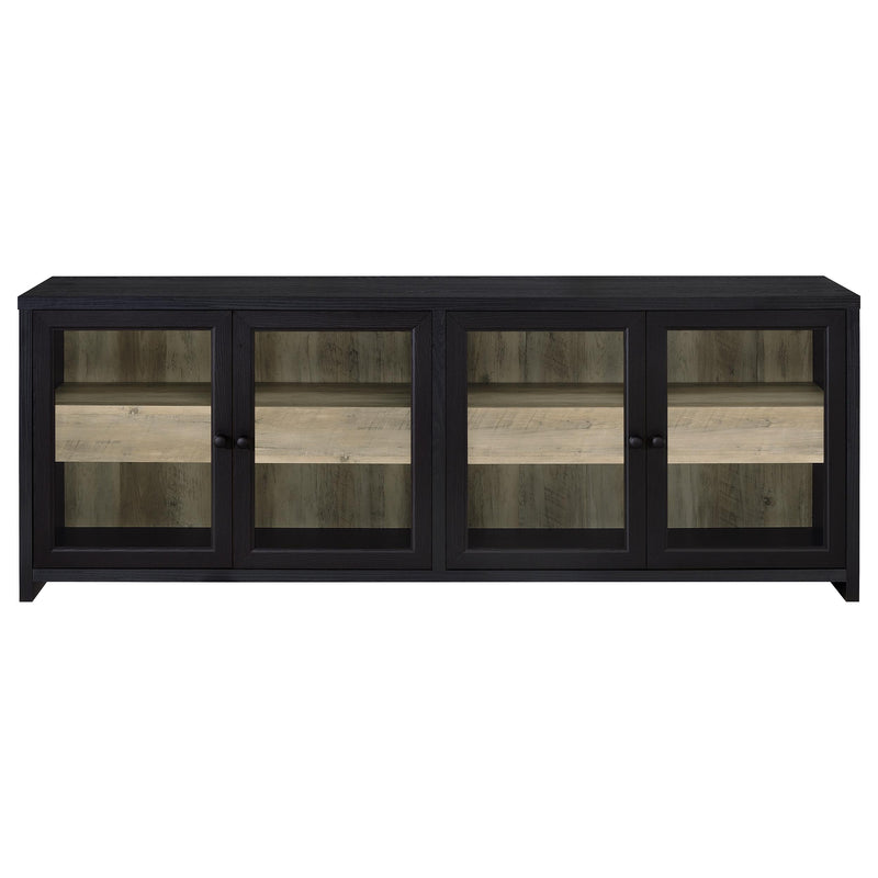 Denison 79-inch 4-door TV Stand Media Console Black