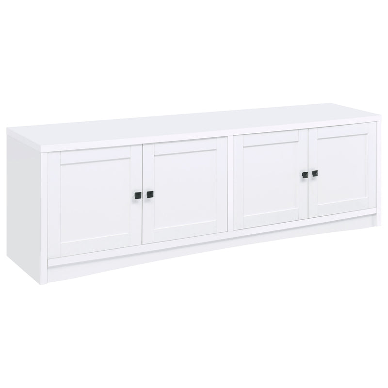 Laughlin 4-door Engineered Wood 78-inch TV Stand White