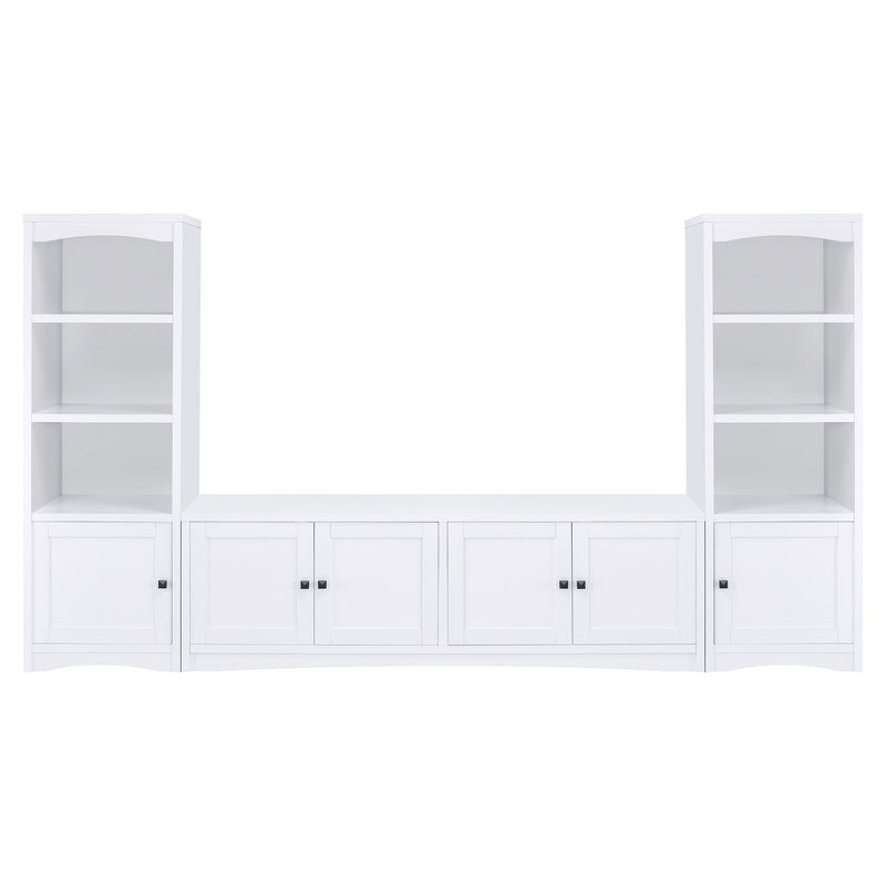 Laughlin 4-door Engineered Wood 78-inch TV Stand White