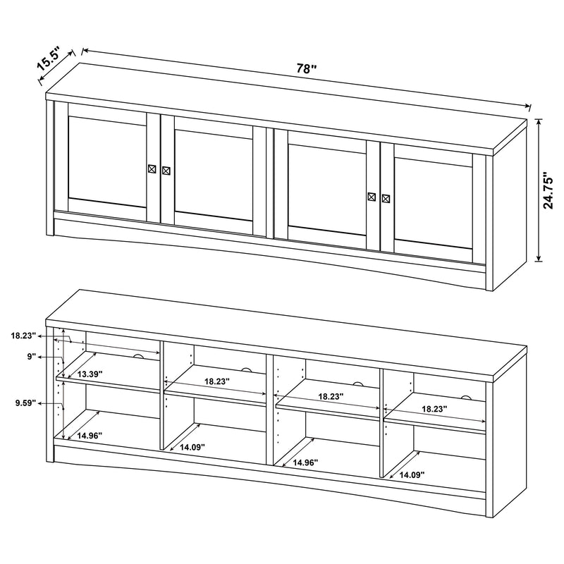 Laughlin 3-piece Entertainment Center TV Stand Dark Pine
