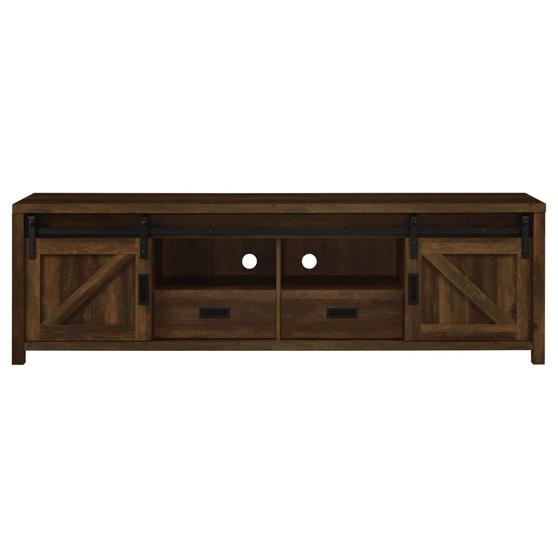 Madra 2-door Engineered Wood 79-inch TV Stand Dark Pine