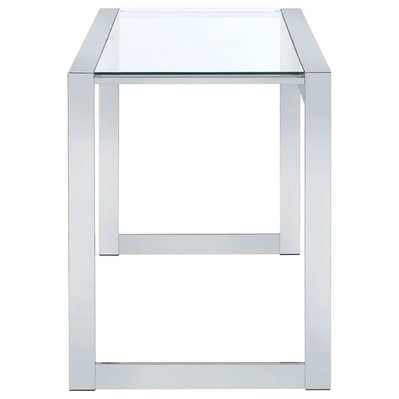 Hartford 47-inch Glass Top Writing Desk Chrome