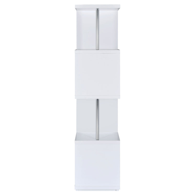 Baxter 67-inch 4-shelf Bookshelf White and Chrome