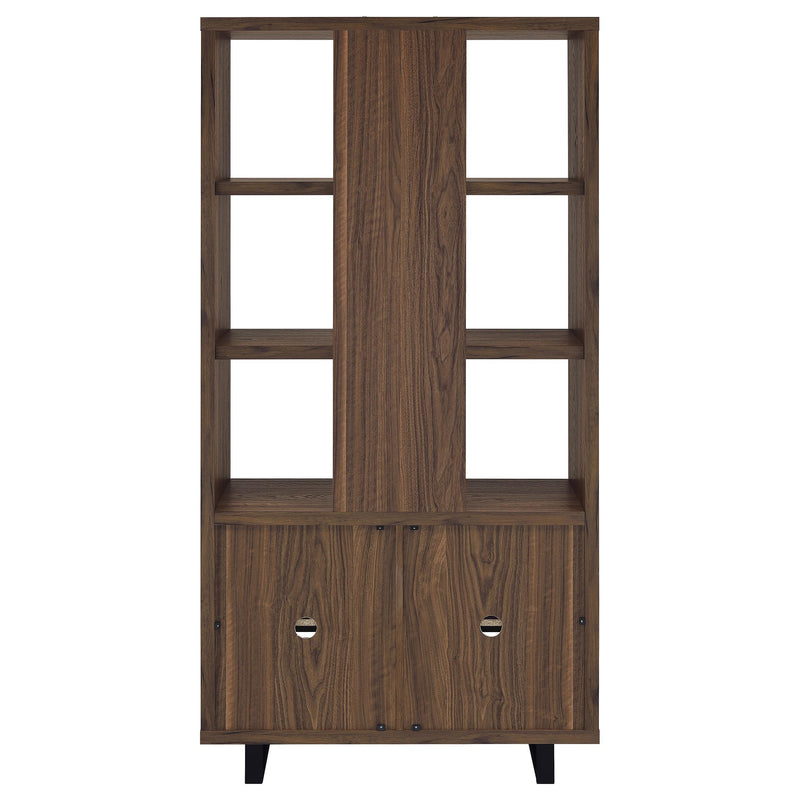 Maddox 71-inch 3-shelf Cabinet Bookcase Walnut