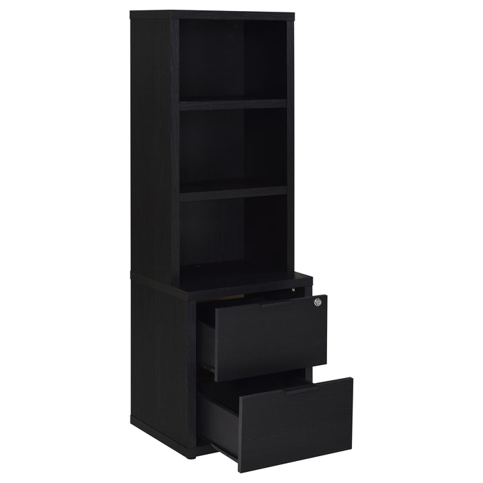 Westpark 3-piece Wall Unit Bookcase Set with USB Black
