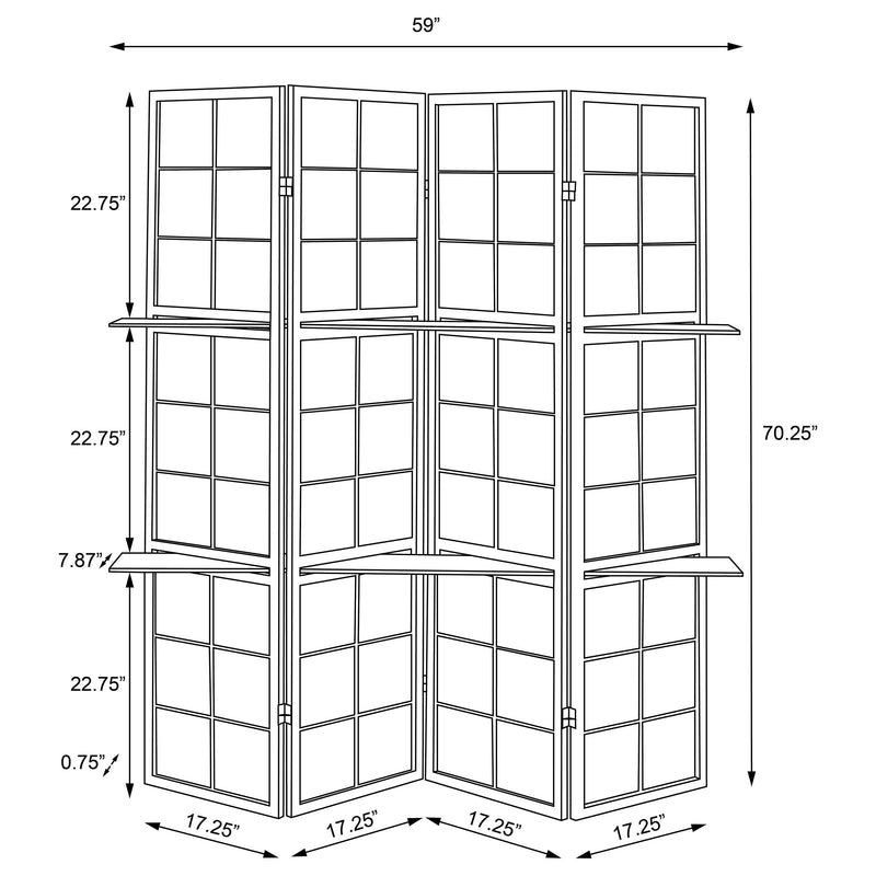 Iggy 4-Panel Room Divider Folding Shoji Screen Cappuccino