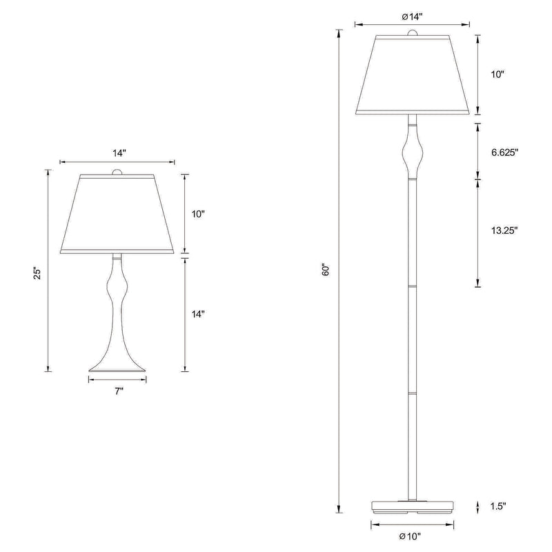 Griffin 3-piece Floor and Table Lamp Set Brushed Nickel