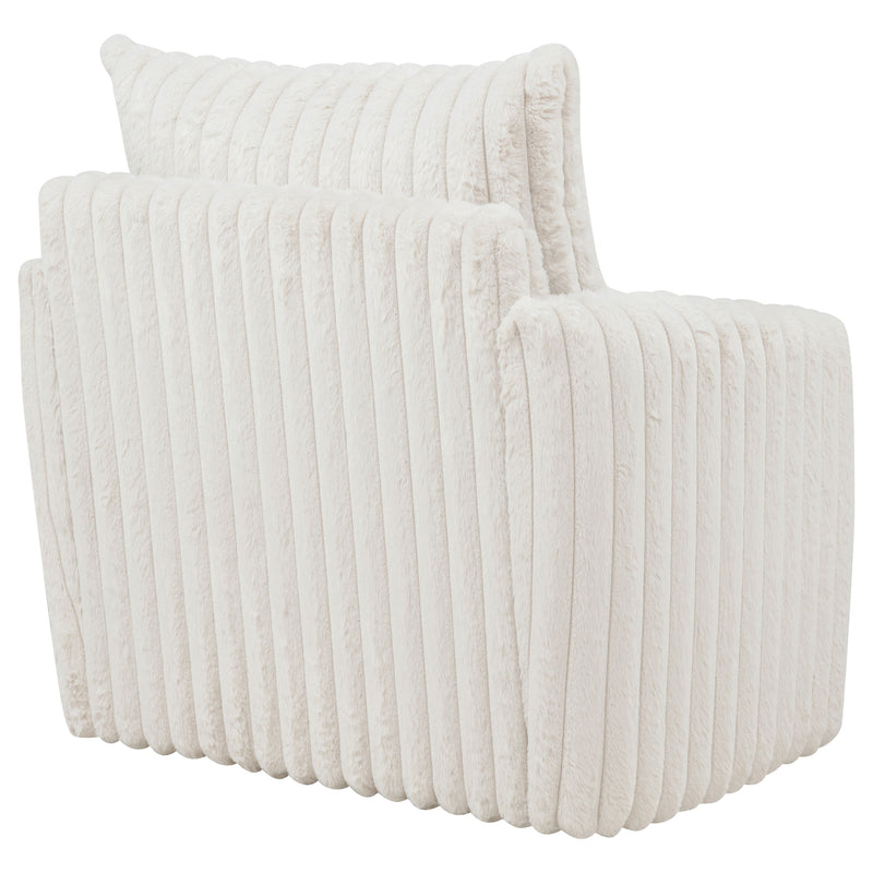 Sarco Corduroy Upholstered Swivel Accent Arm Chair Ivory