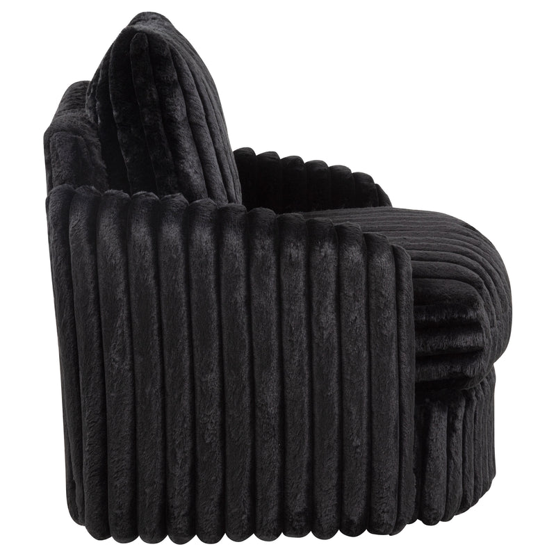 Sarco Corduroy Upholstered Swivel Accent Arm Chair Black