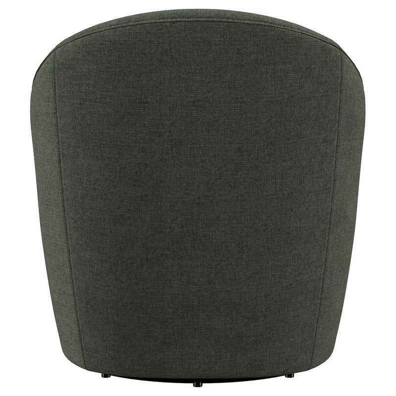 Leon Upholstered Barrel Accent Swivel Chair Hunter Green