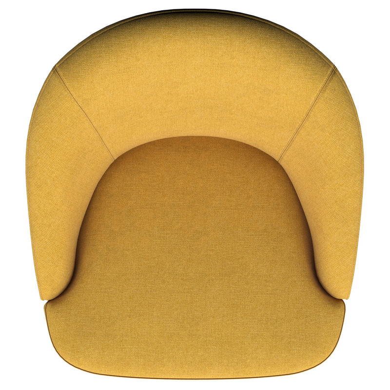 Leon Upholstered Barrel Accent Swivel Chair Mustard Yellow