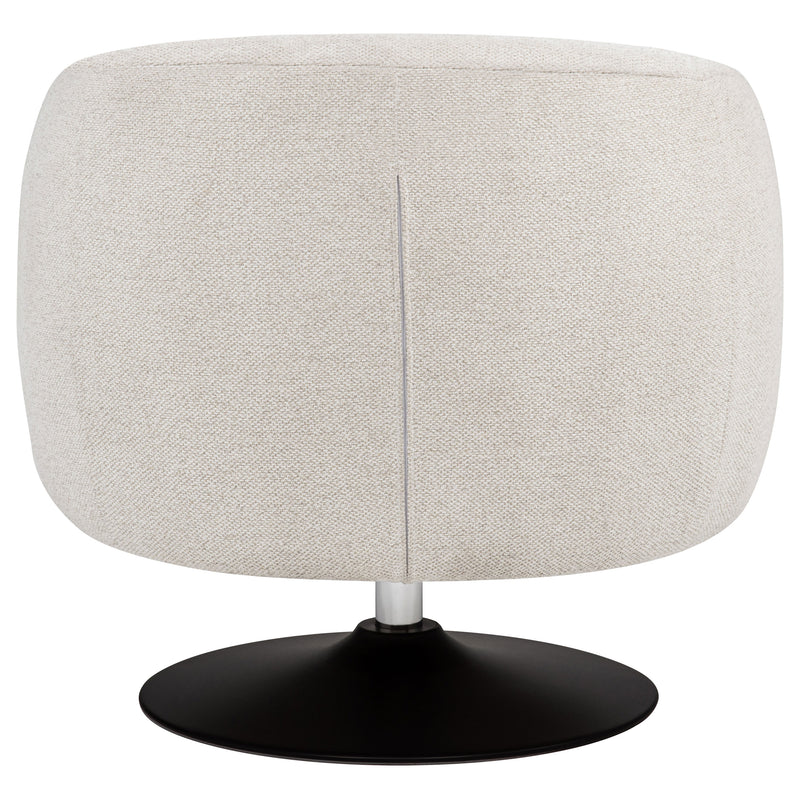 Dave Upholstered Barrel Back Swivel Club Chair Beige