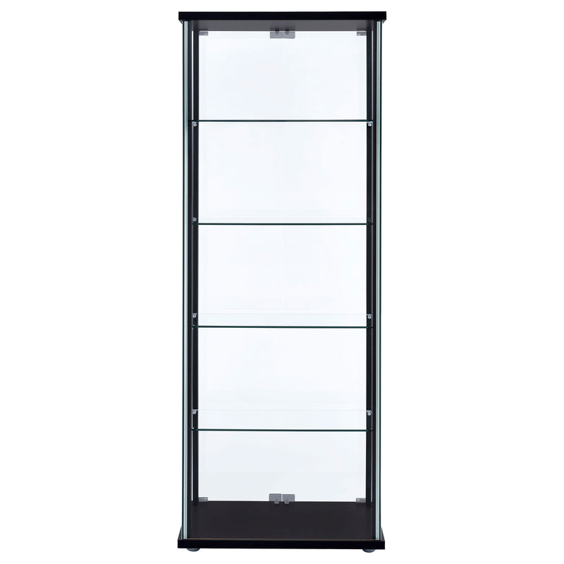 Delphinium 4-Shelf Clear Glass Curio Display Cabinet Black
