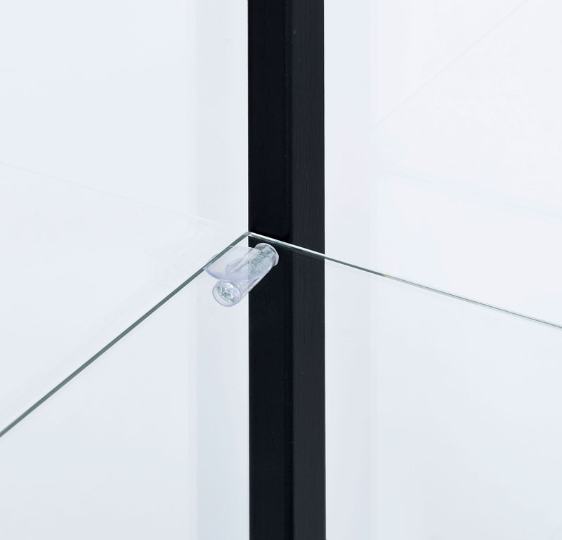 Delphinium 4-Shelf Clear Glass Curio Display Cabinet Black