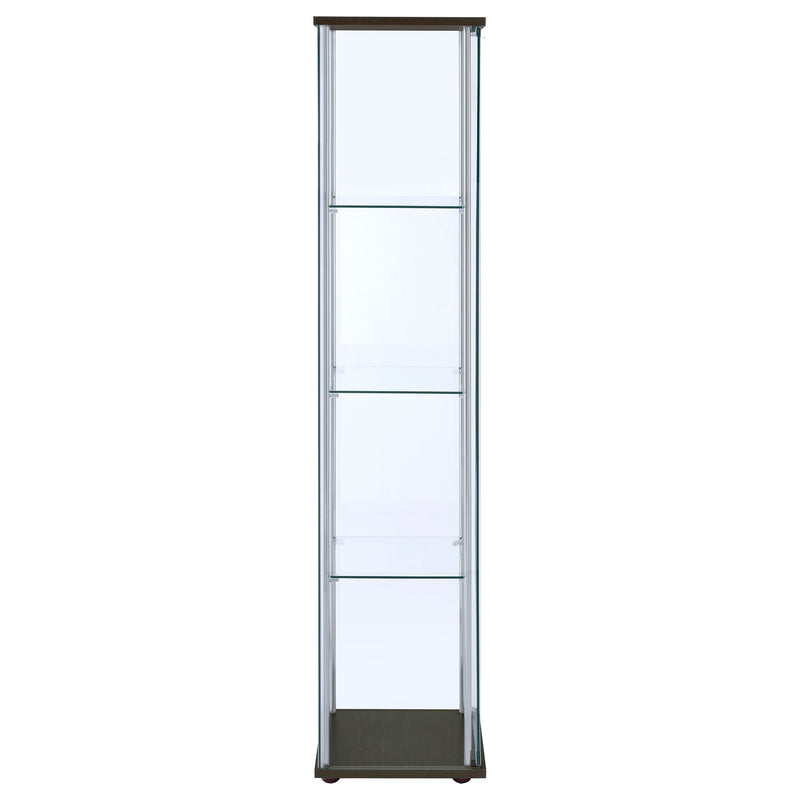 Bellatrix 3-shelf Clear Glass Curio Cabinet Cappuccino