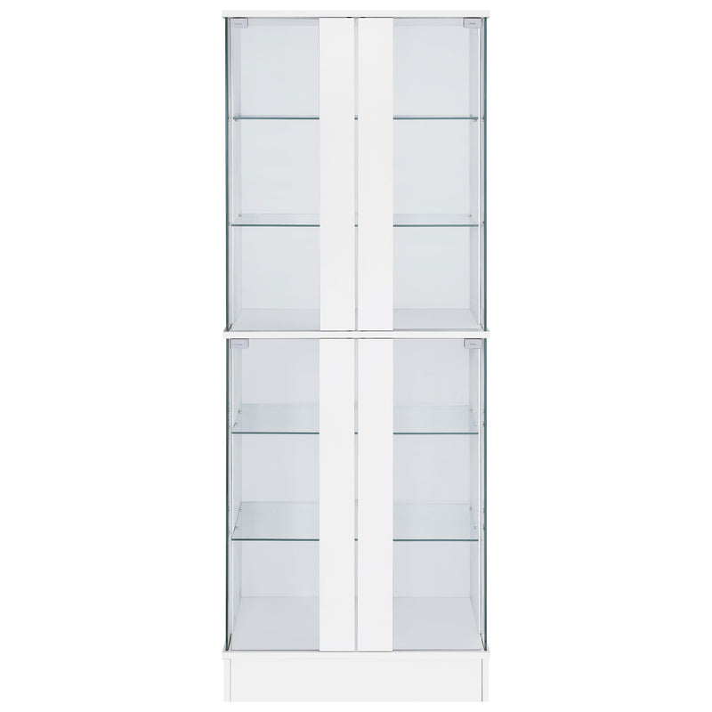 Cabra 4-door LED Curio Display Cabinet White High Gloss