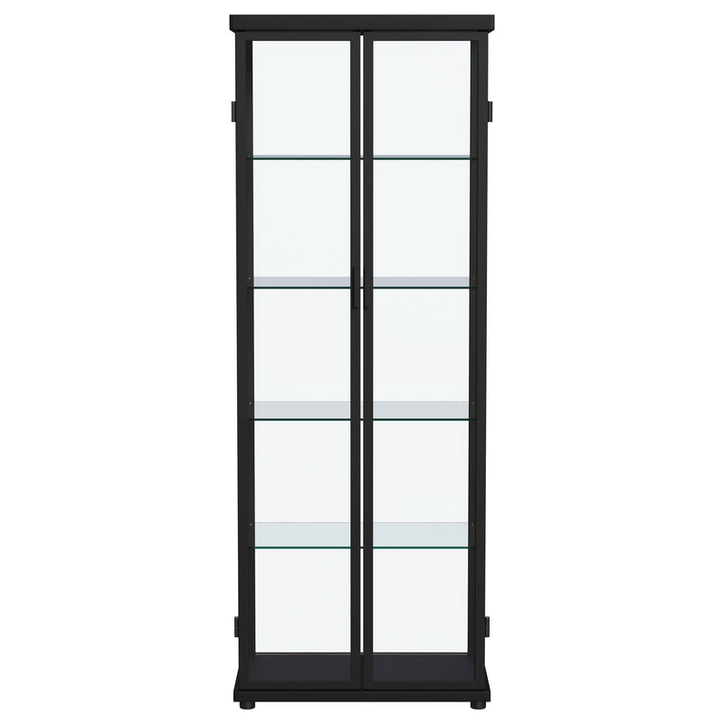 Aero 4-shelf Display Curio Cabinet with LED Lighting Black