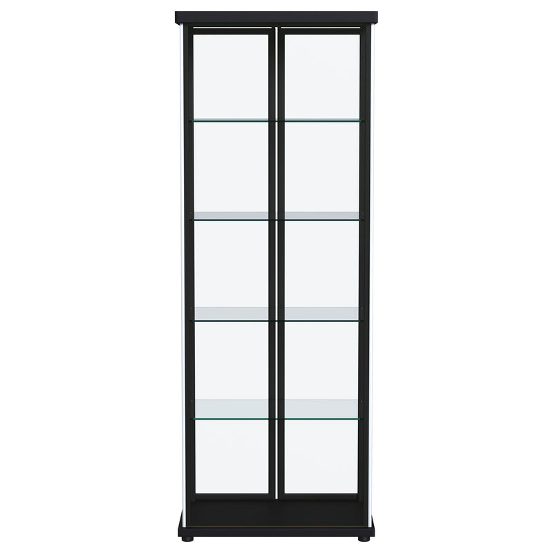 Aero 4-shelf Display Curio Cabinet with LED Lighting Black