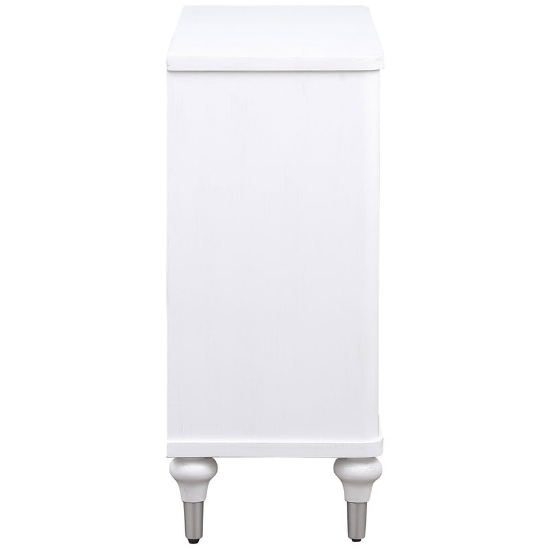 Cardella 2-door Mandala Accent Cabinet Distressed White