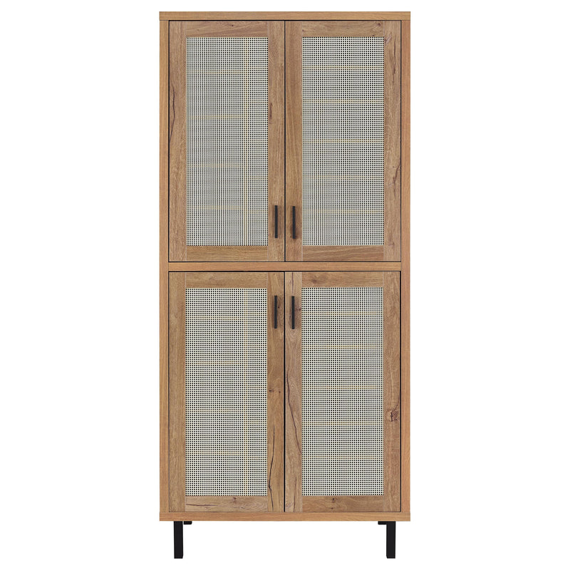 Teller 80-inch 4-door Tall Shoe Storage Cabinet Natural Oak
