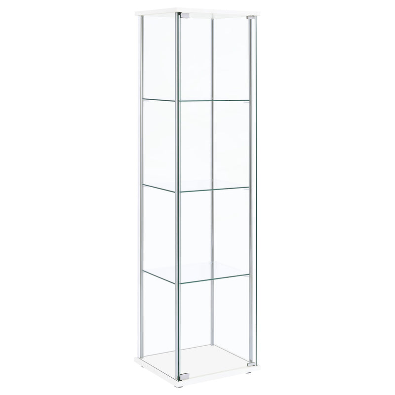 Bellatrix 3-shelf Clear Glass Curio Cabinet White