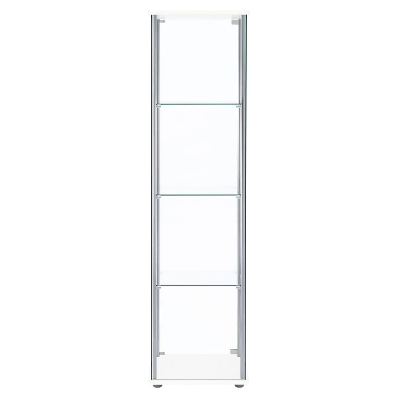 Bellatrix 3-shelf Clear Glass Curio Cabinet White