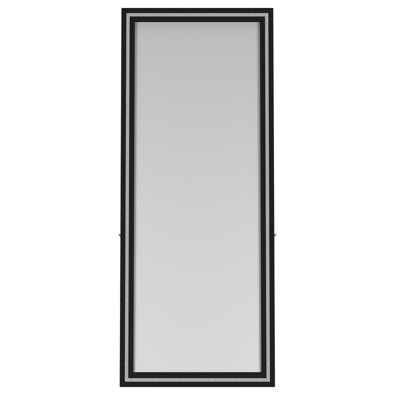 Windrose 28 x 67 Inch Tempered LED Standing Mirror Black