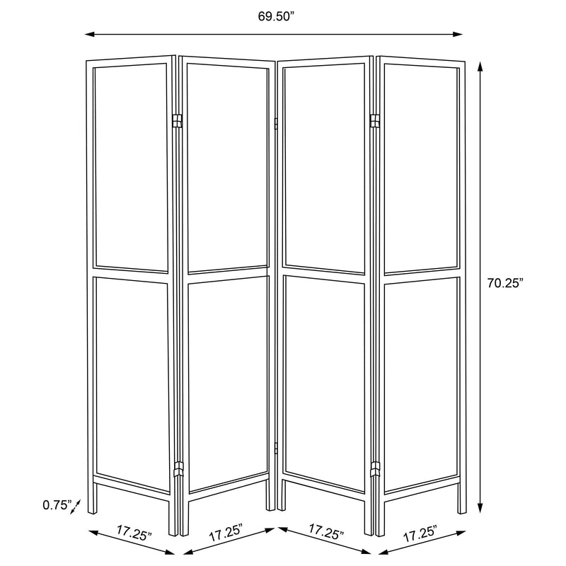 Deepika 4-Panel Room Divider Folding Screen Grey Driftwood