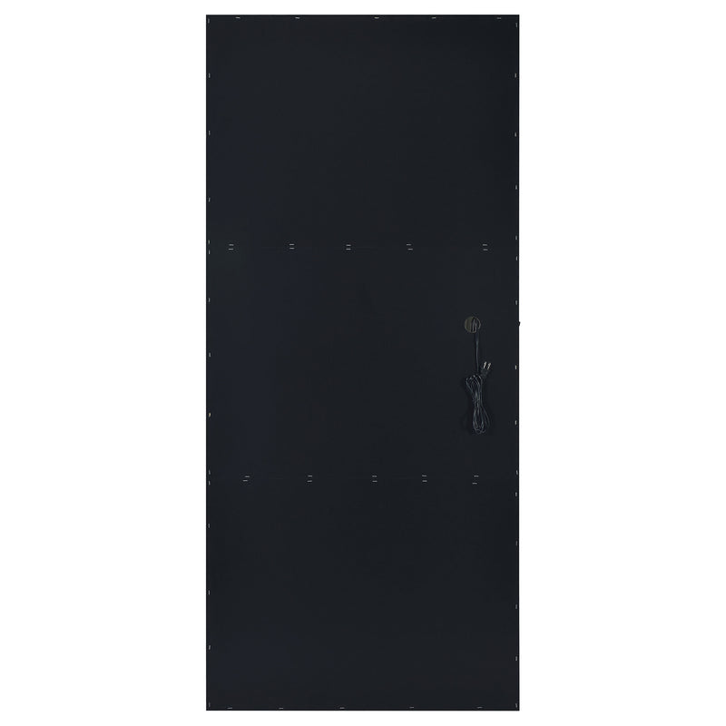 Zayan 32 x 71 Inch Floor Mirror LED Lighting Black Gloss