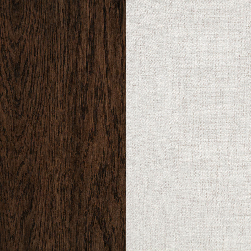 Baney Fabric Upholstered Dining Side Chair Cream and Dark Oak