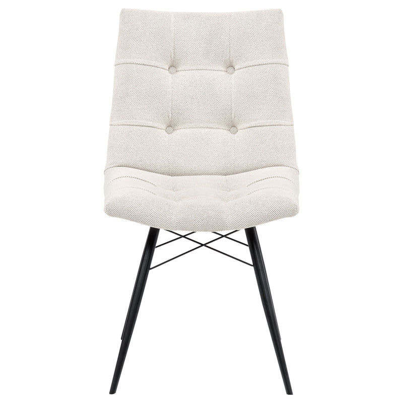 Aiken Fabric Upholstered Dining Side Chair Saddle Stone White (Set of 4)