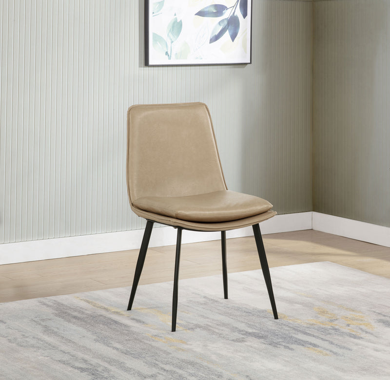 Ortega Upholstered Dining Side Chair Tan (Set of 2)