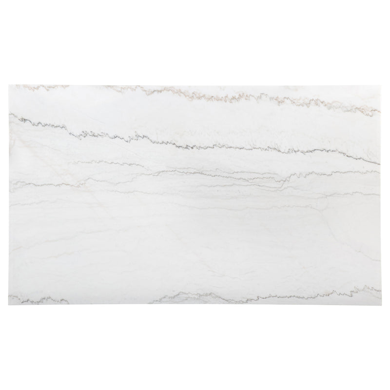 Averill 72-inch Rectangular White Marble Top Dining Table Coffee Bean