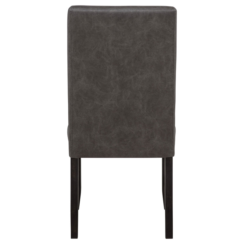 Averill Faux Leather Upholstered Dining Side Chair Dark Grey (Set of 2)