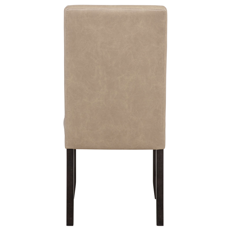 Averill Faux Leather Upholstered Dining Side Chair Tan (Set of 2)