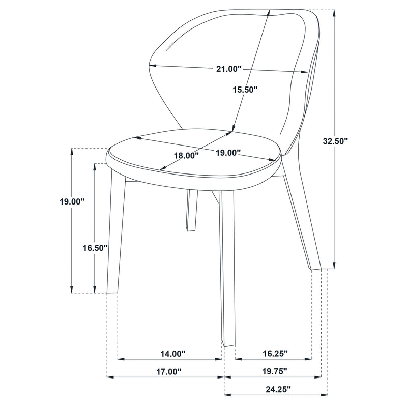 Randolph Dining Side Chair Butterscotch and Brown (Set of 2)