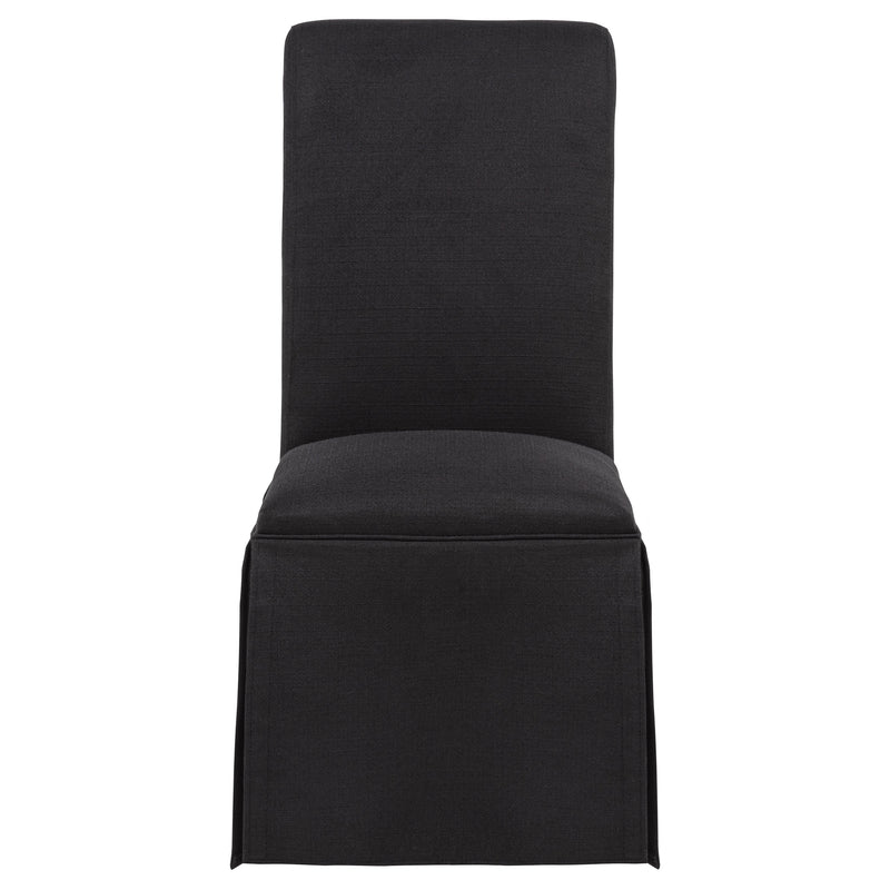Shawna Upholstered Skirted Side Chair Black (Set of 2)
