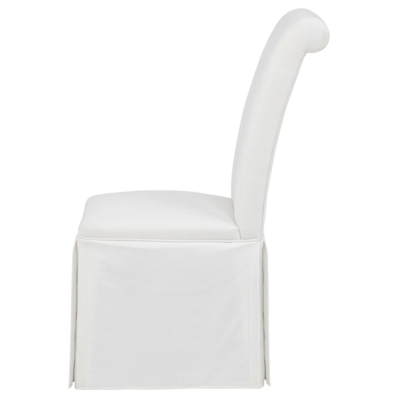 Shawna Upholstered Skirted Side Chair White (Set of 2)