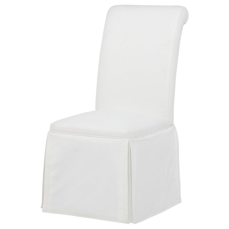 Shawna Upholstered Skirted Side Chair White (Set of 2)