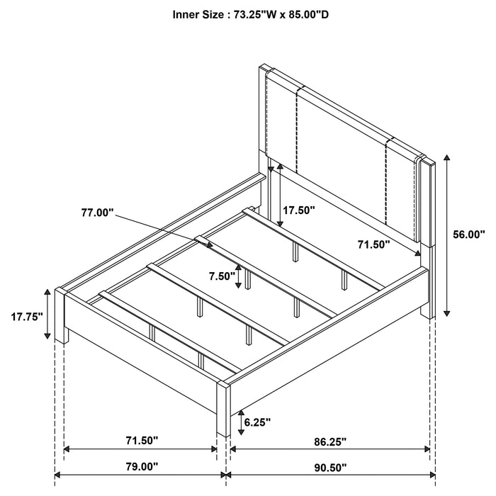 Adderley California King Wood Panel Bed Cream and Warm Brown