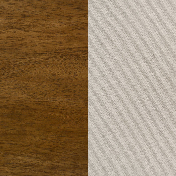 Adderley California King Wood Panel Bed Cream and Warm Brown