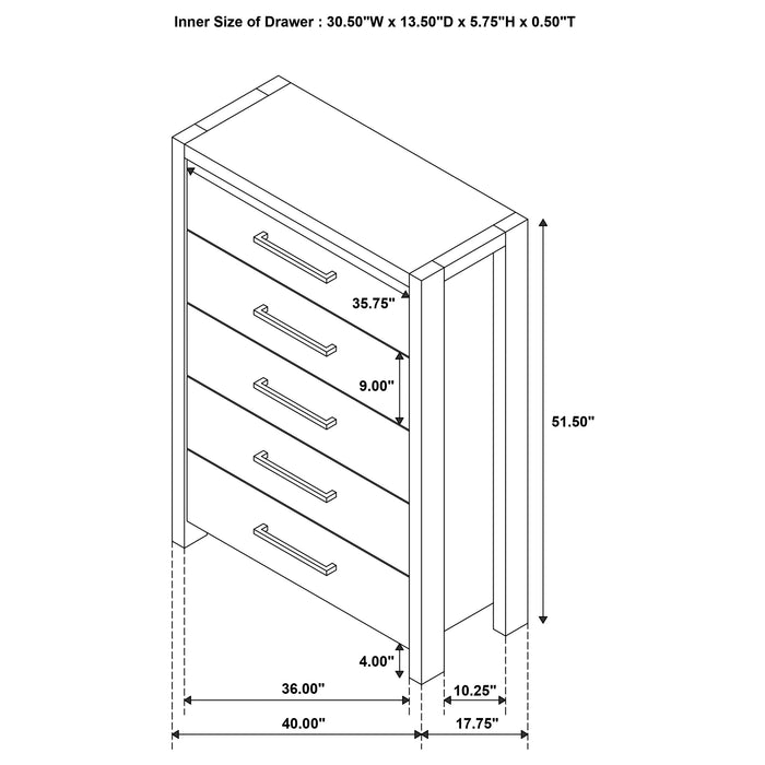 Adderley 5-piece California King Bedroom Set Warm Brown