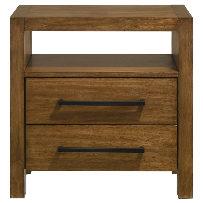 Adderley 2-drawer Nightstand Bedside Table Warm Brown