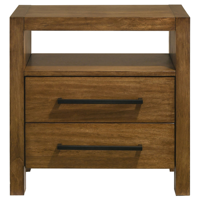 Adderley 2-drawer Nightstand Bedside Table Warm Brown