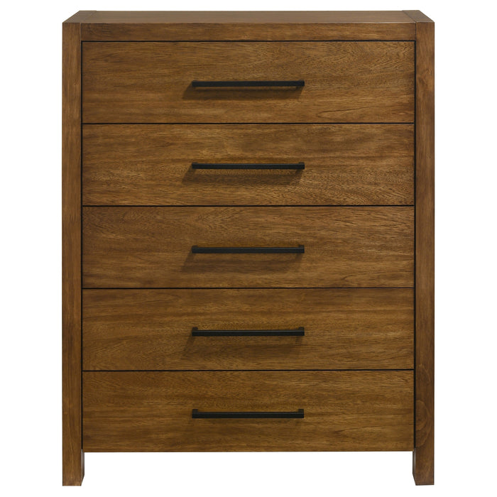Adderley 5-drawer Bedroom Chest of Drawers Warm Brown