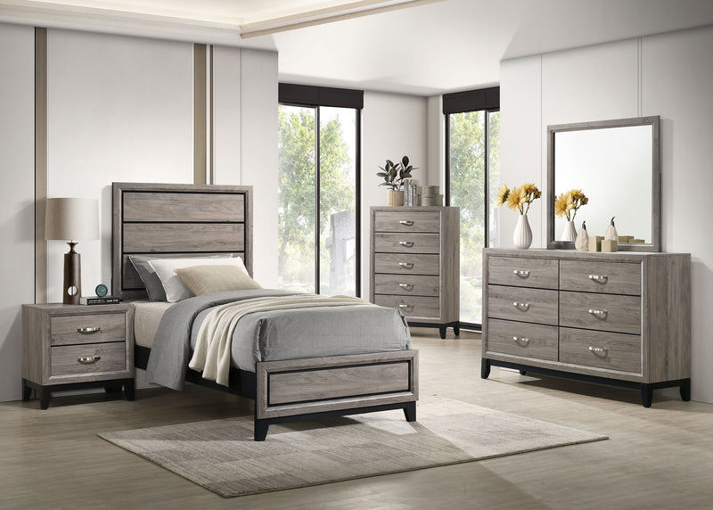 Watson Wood Twin Panel Bed Light Taupe
