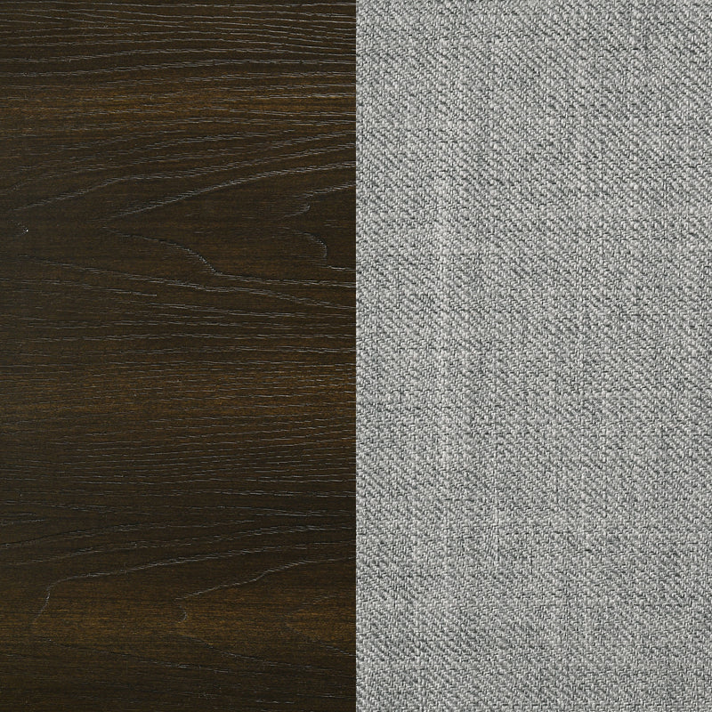 Atlas 63-inch California King Upholstered Panel Bed Grey and Dark Oak