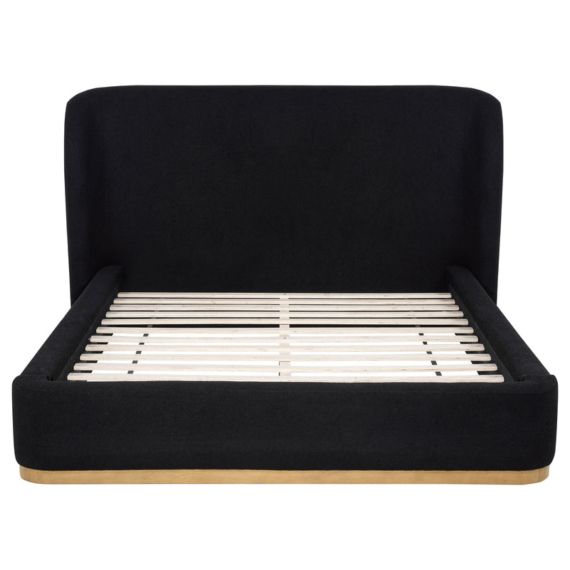 Blaire Upholstered California King Wingback Platform Bed Black